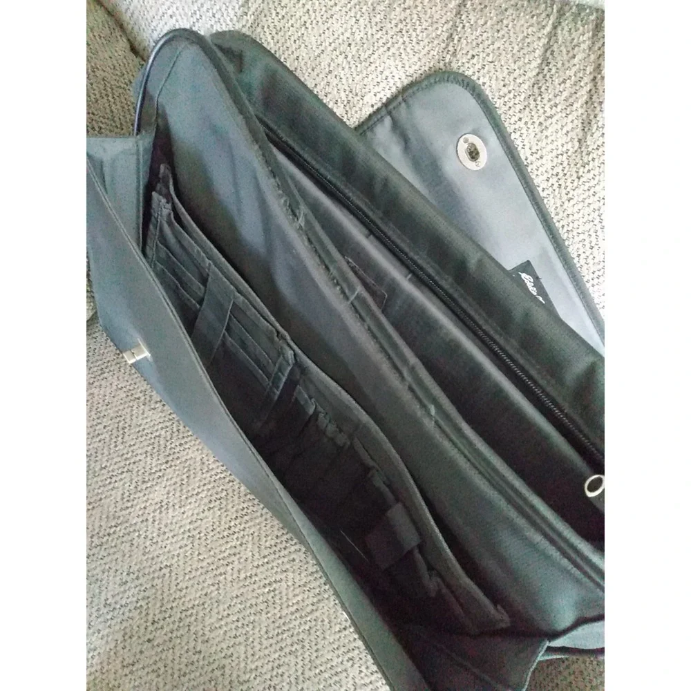 Eddie Bauer Messenger Laptop Bag Travel Carry-on Luggage Gray Briefcase READ